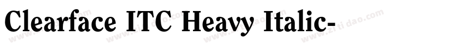 Clearface ITC Heavy Italic字体转换